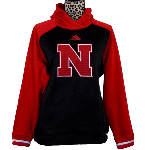 Adidas Tops - Adidas climawarm hoodie Black and Red Sz XL